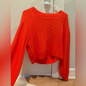 Bright red sweater soooo cute